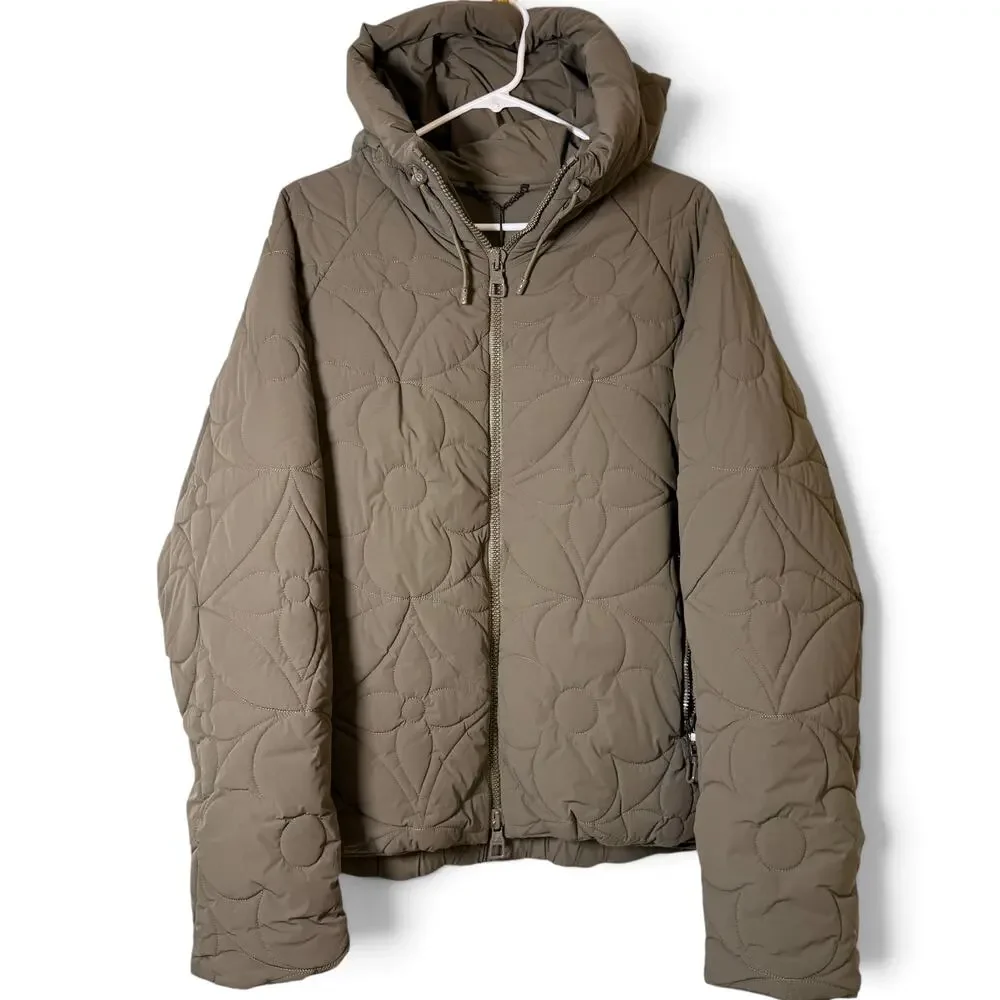 Louis Vuitton LV Monogram Flower-Quilted Hooded Zip Jacket FR48